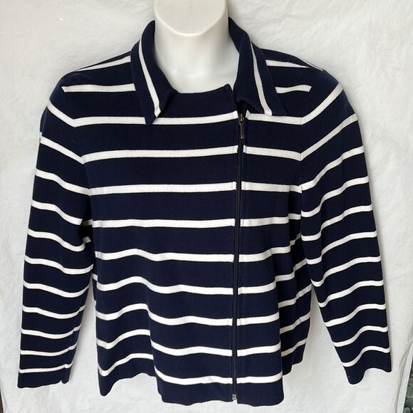 Chaps navy blue white stripe blazer jacket size XL - Picture 8 of 8